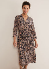 Kesia Hearts Swing Dress - Navy/Stone