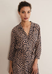 Kesia Hearts Swing Dress - Navy/Stone