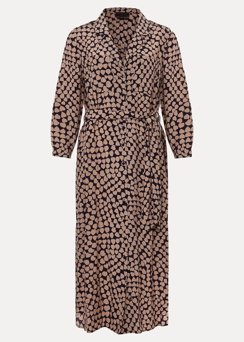 Kesia Hearts Swing Dress - Navy/Stone