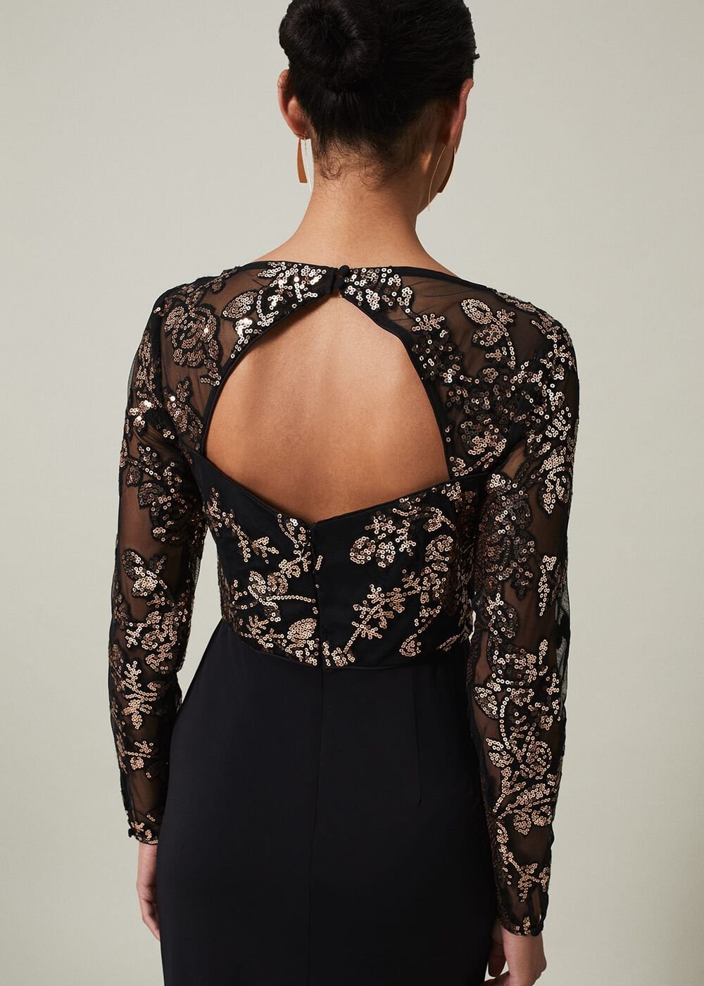 Jacinta Sequin Jersey Maxi Dress - Black/Gold