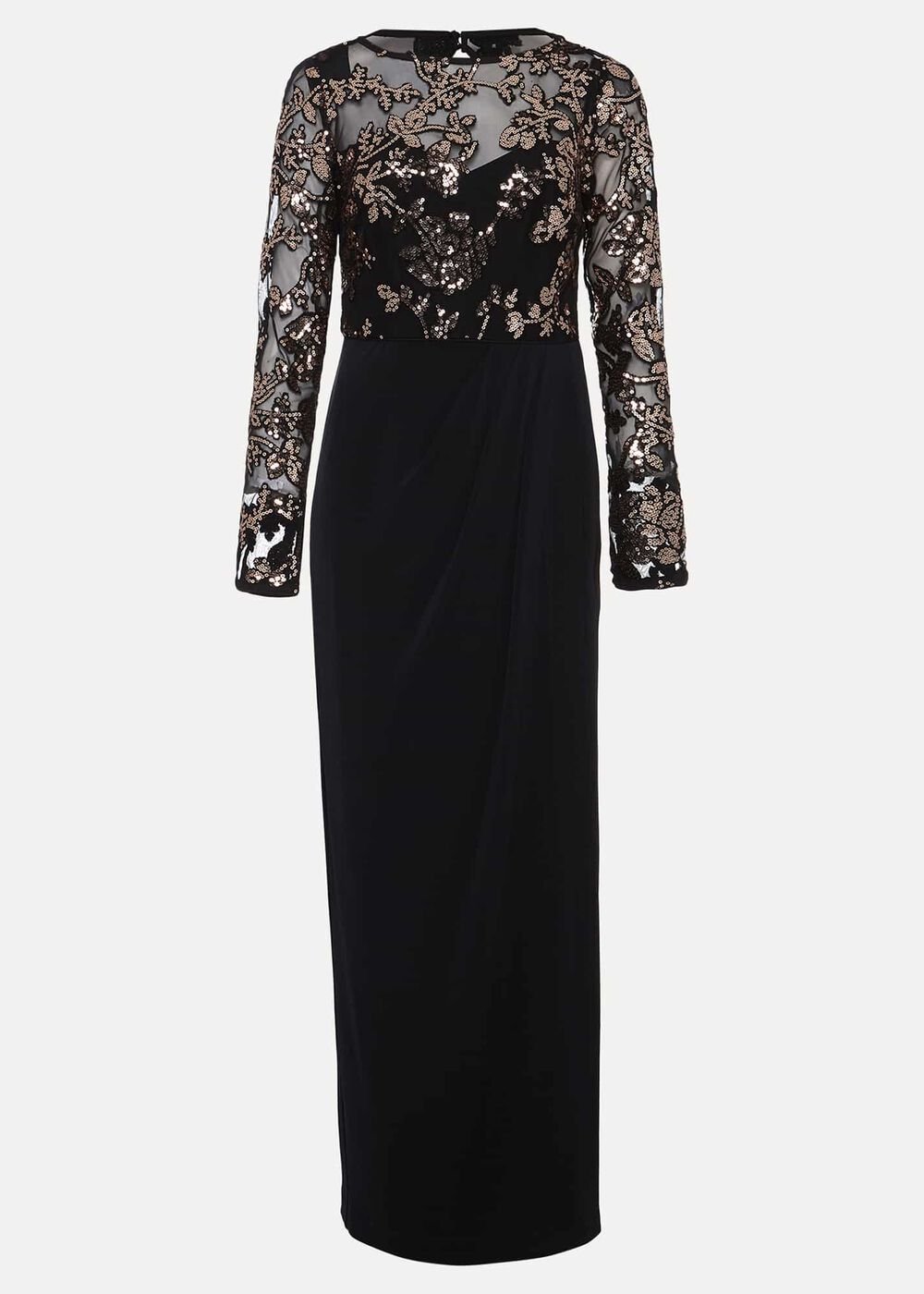 Jacinta Sequin Jersey Maxi Dress - Black/Gold
