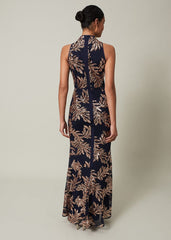 Viviana Sequin Maxi Dress - Navy/Gold