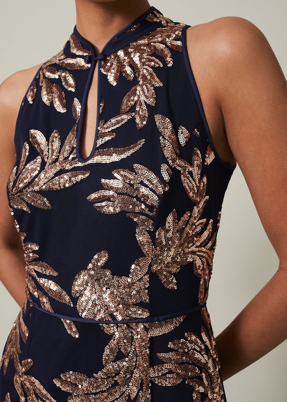 Viviana Sequin Maxi Dress - Navy/Gold