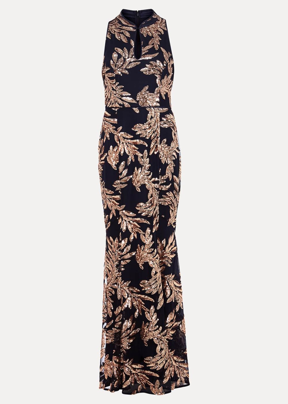 Viviana Sequin Maxi Dress - Navy/Gold