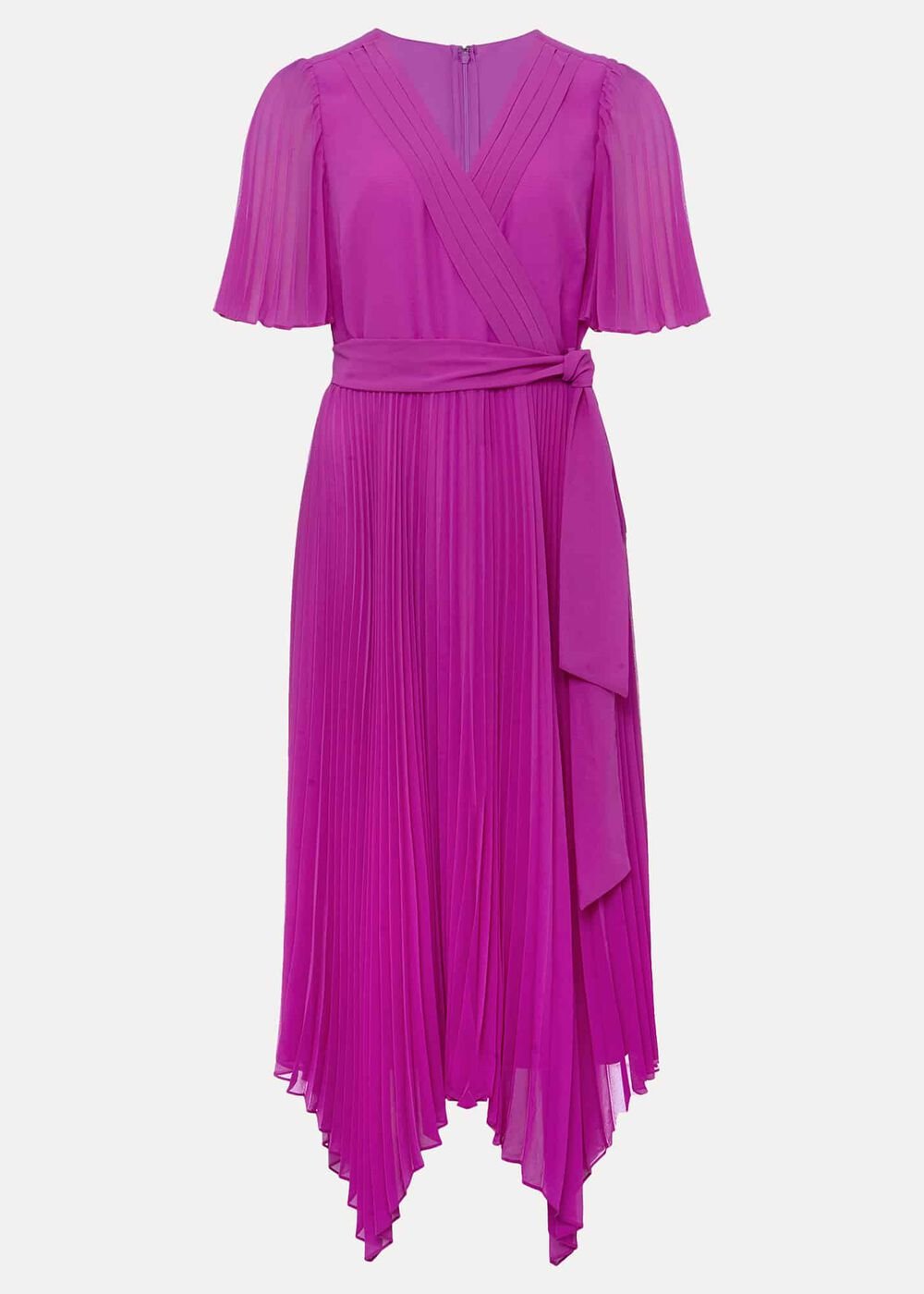 Kendall Pleated Midi Dress - Fuschia