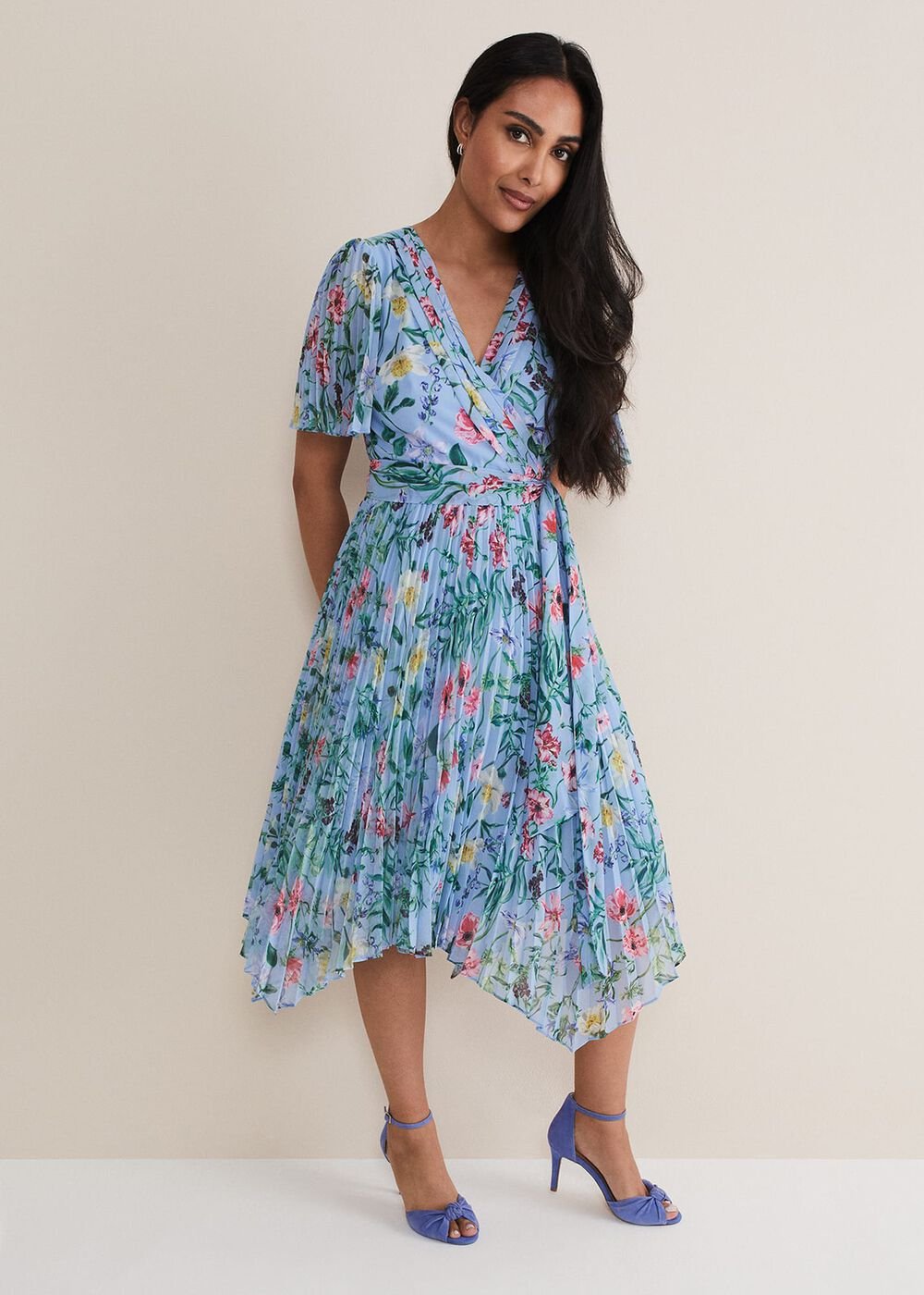 Petite Kendall Floral Midi Dress - Multi-Coloured