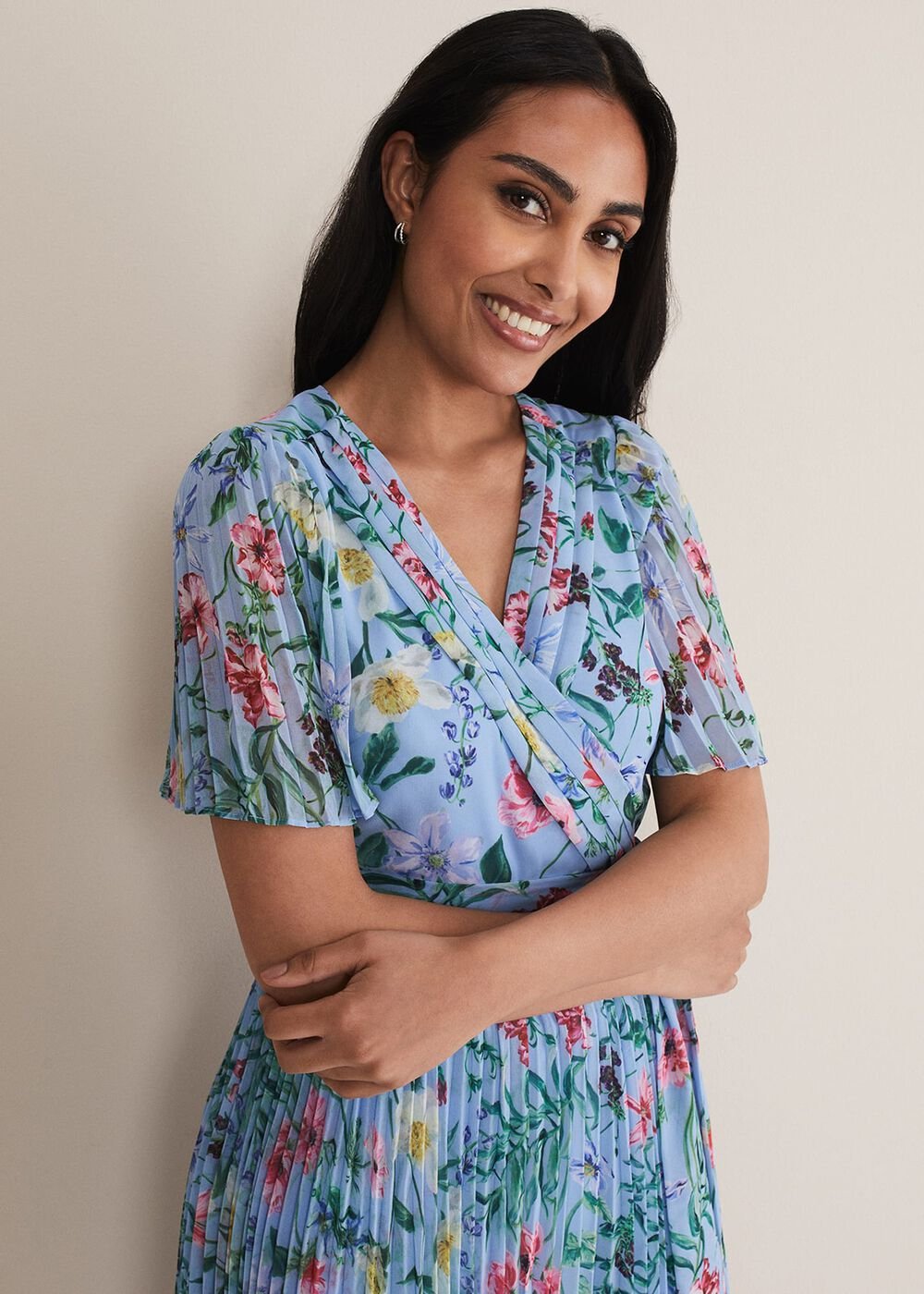 Petite Kendall Floral Midi Dress - Multi-Coloured