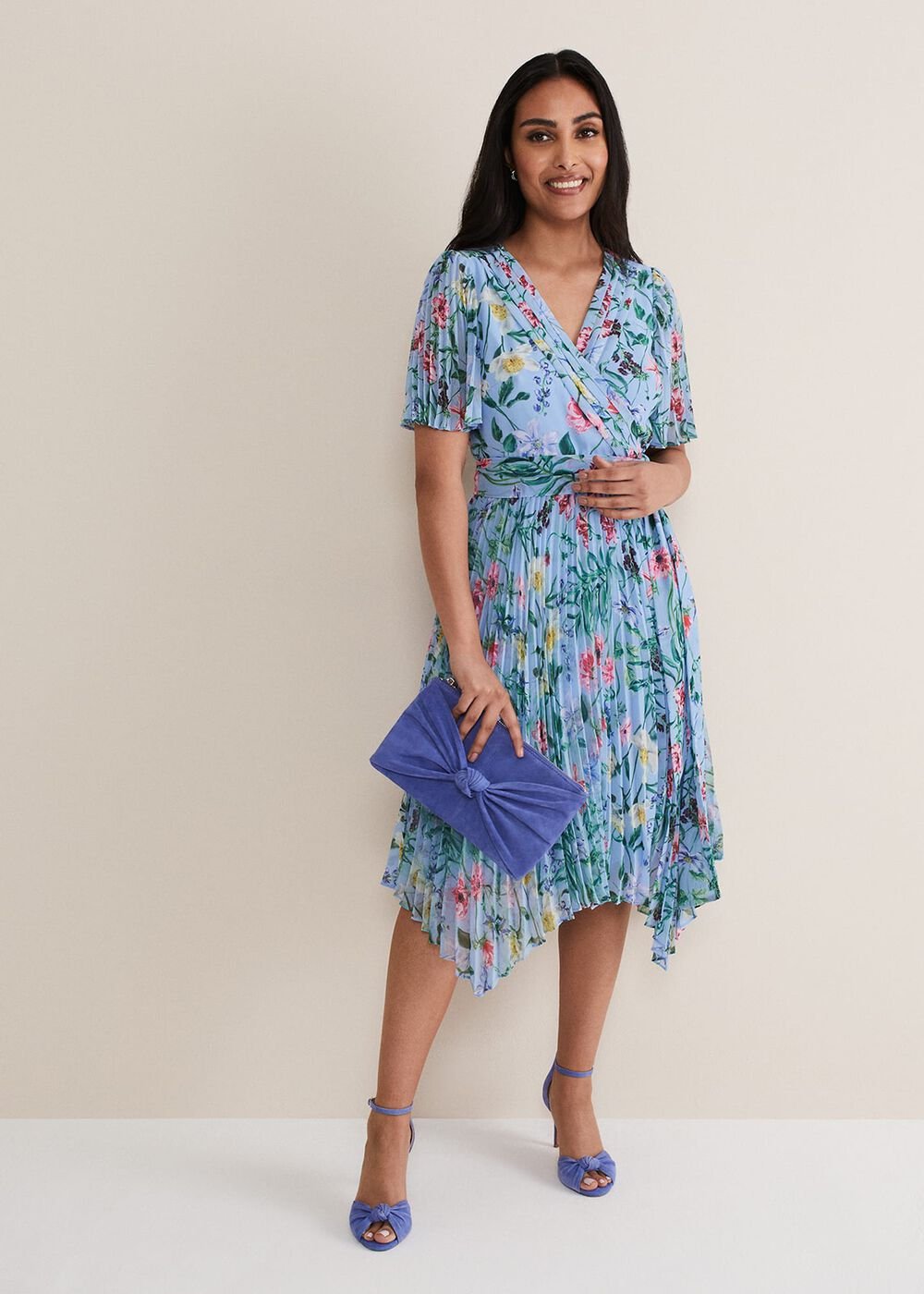 Petite Kendall Floral Midi Dress - Multi-Coloured