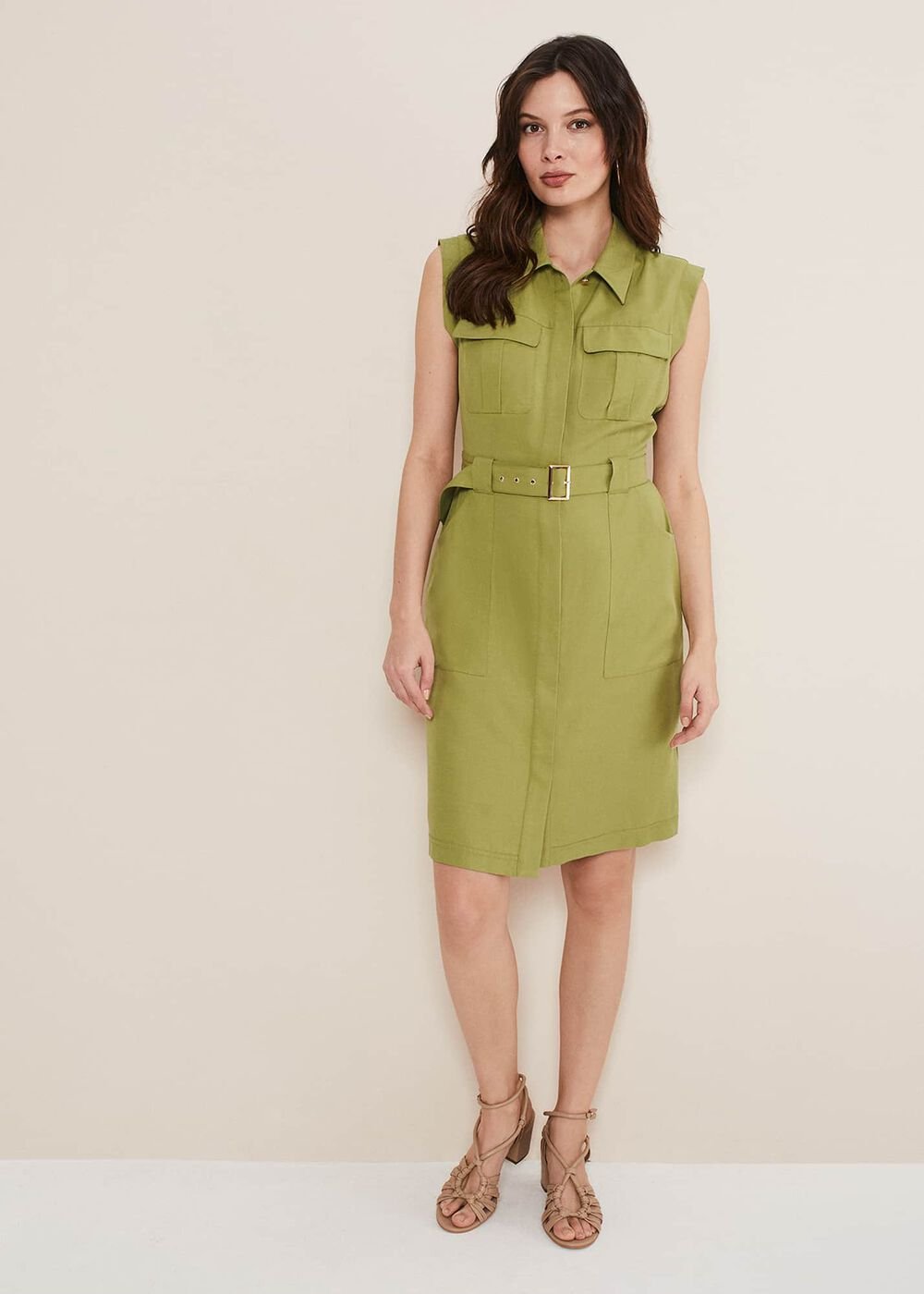 Miruna Utility Shift Dress - Khaki