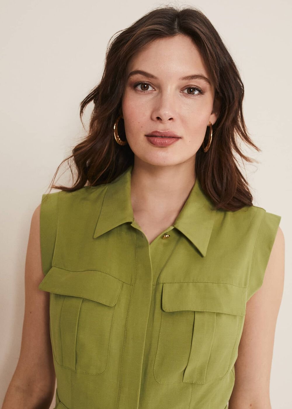 Miruna Utility Shift Dress - Khaki
