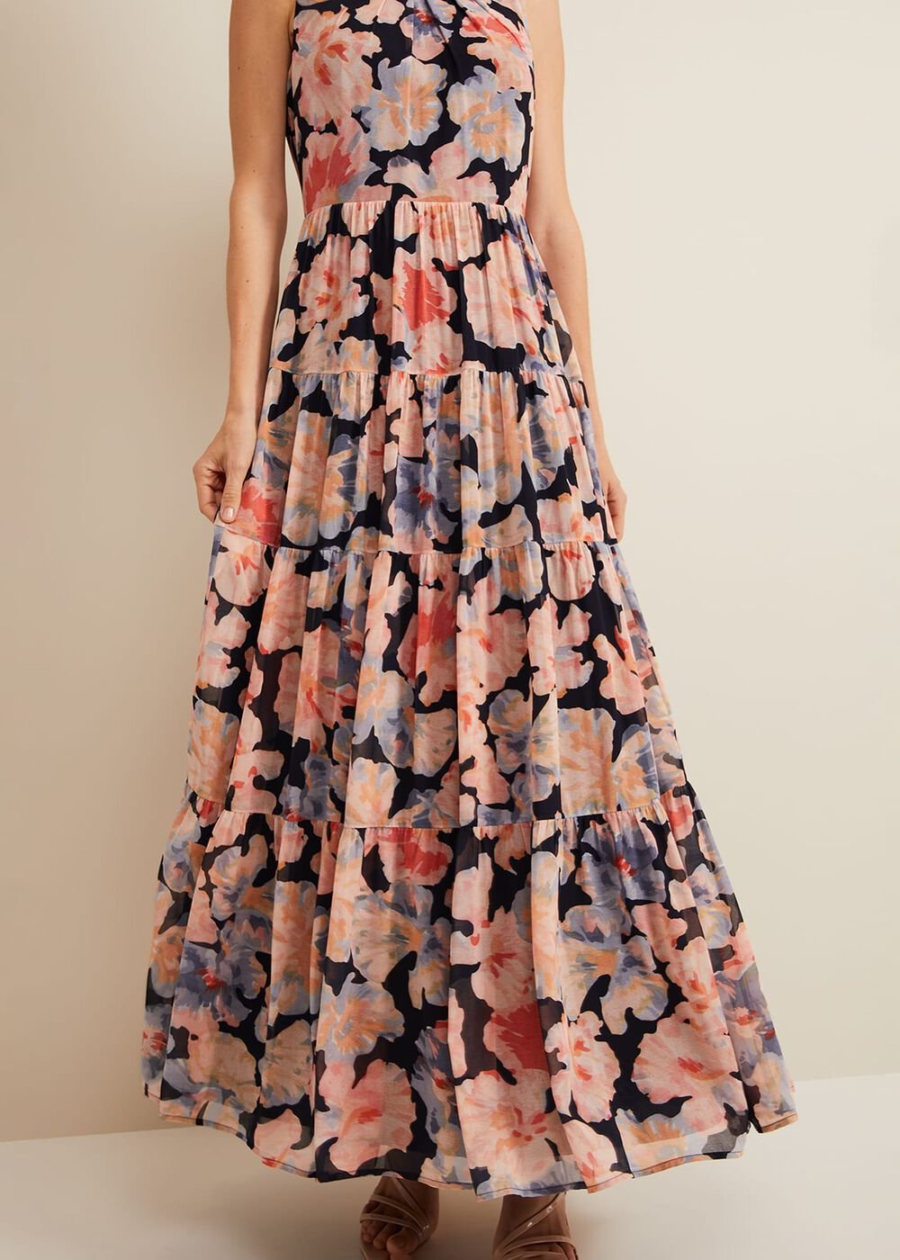 Vora Printed Tiered Maxi Dress - Multi-Coloured