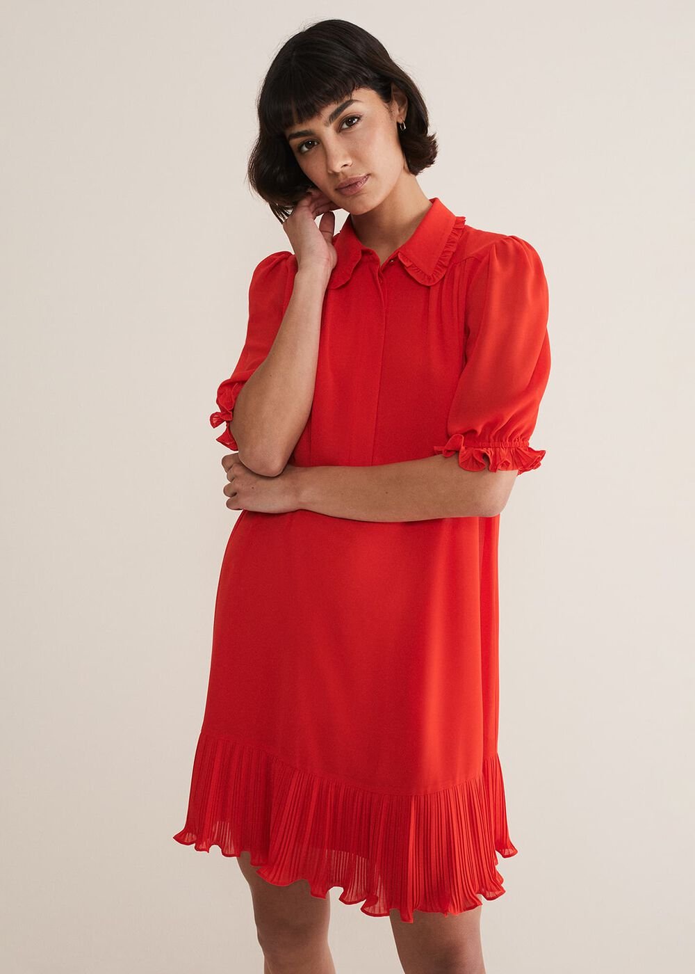 April Chiffon Mini Dress - Red