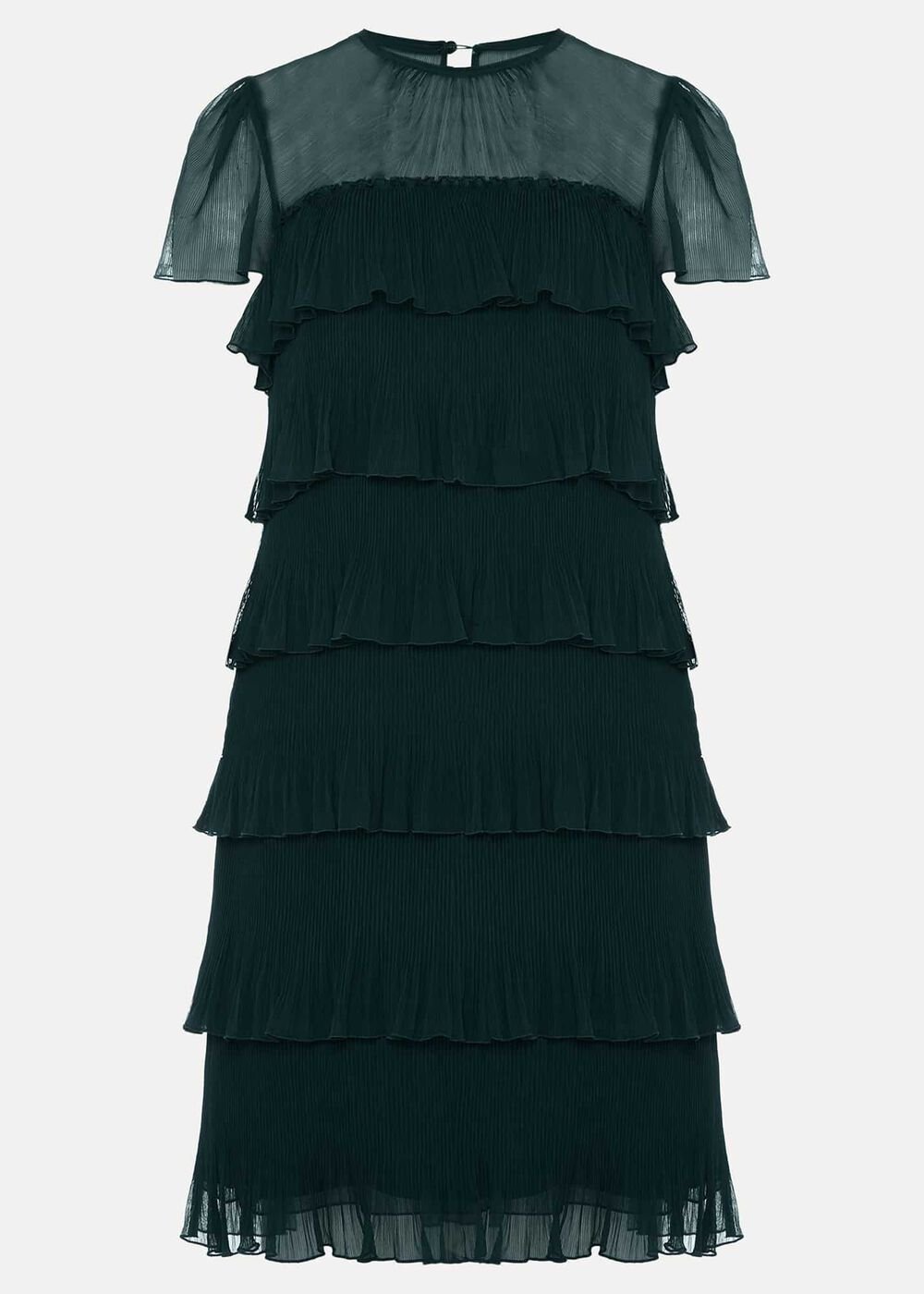 Mimi Dark Green Frill Mini Dress - Dark Green