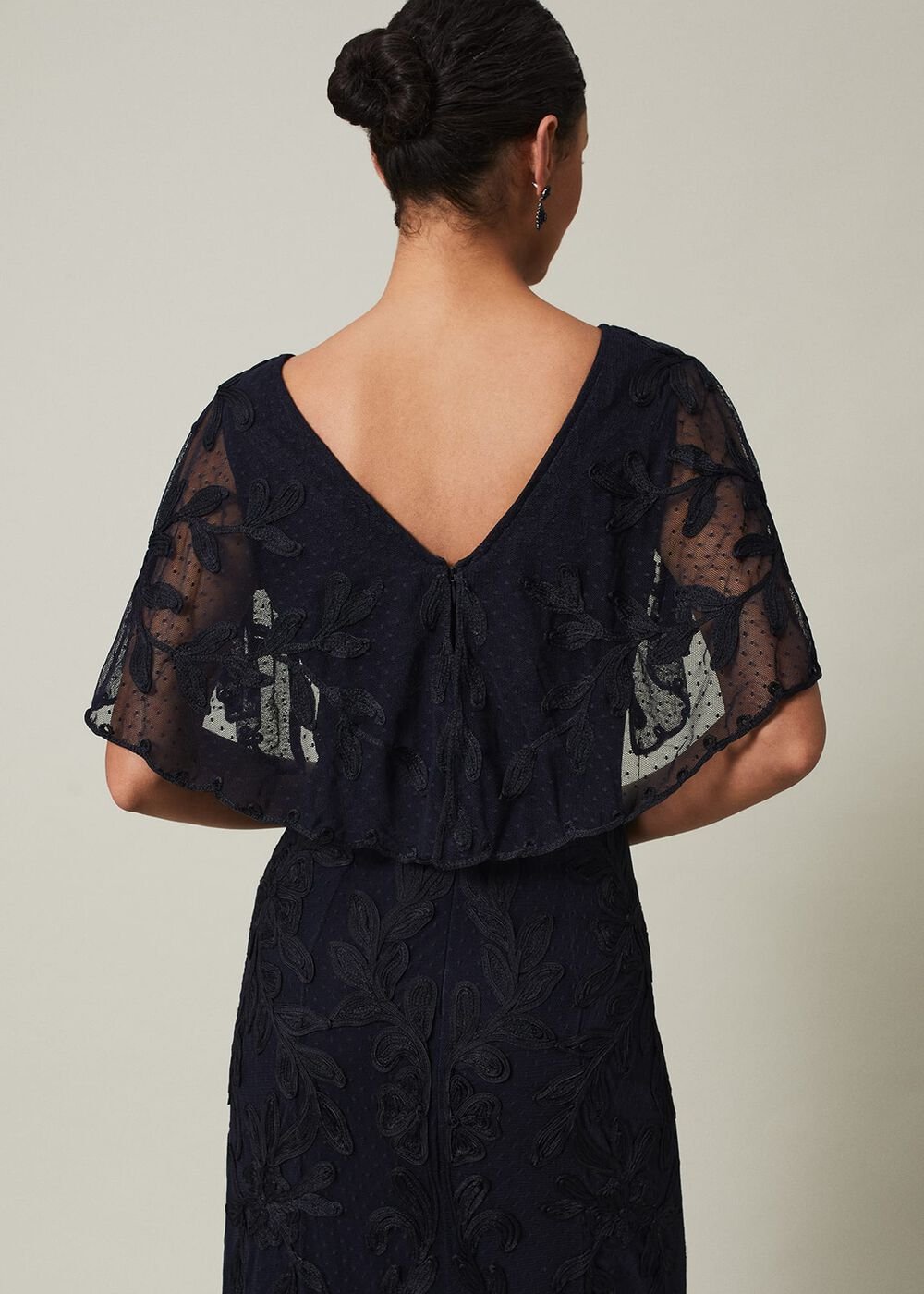 Noelle Navy Tapework Maxi Dress - Navy