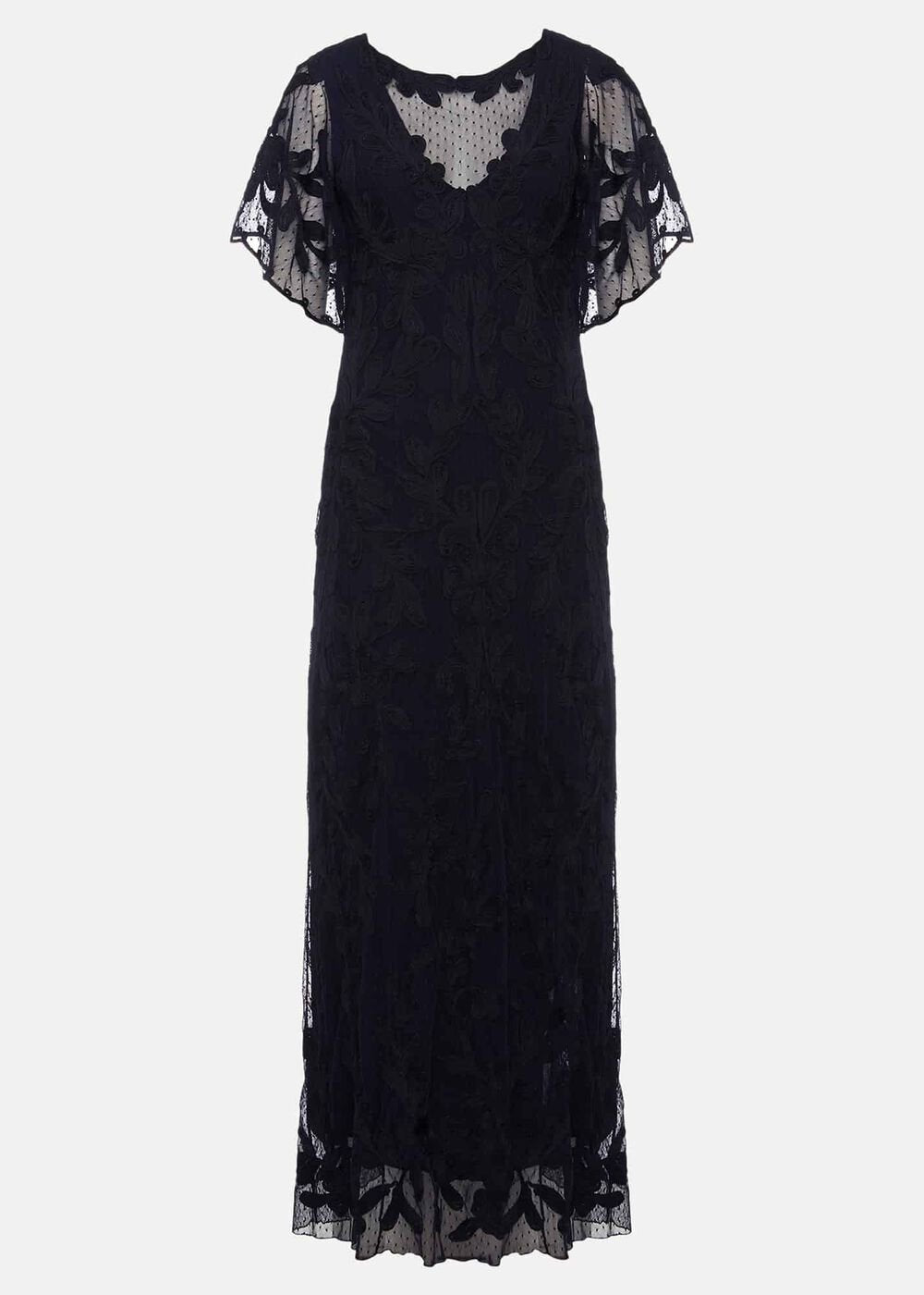 Noelle Navy Tapework Maxi Dress - Navy