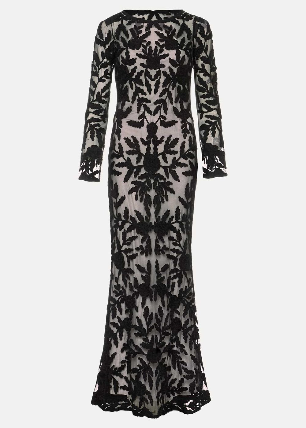 Hermione Tapework Maxi Dress - Black/Nude