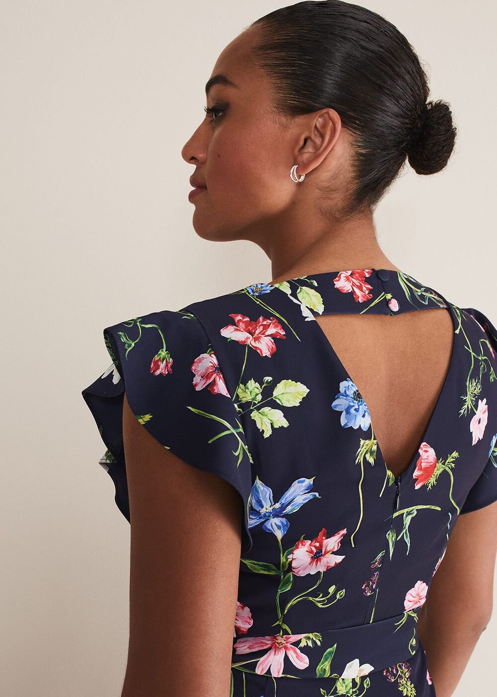 Kallie Floral Wide Leg Jumpsuit - Navy/Multi