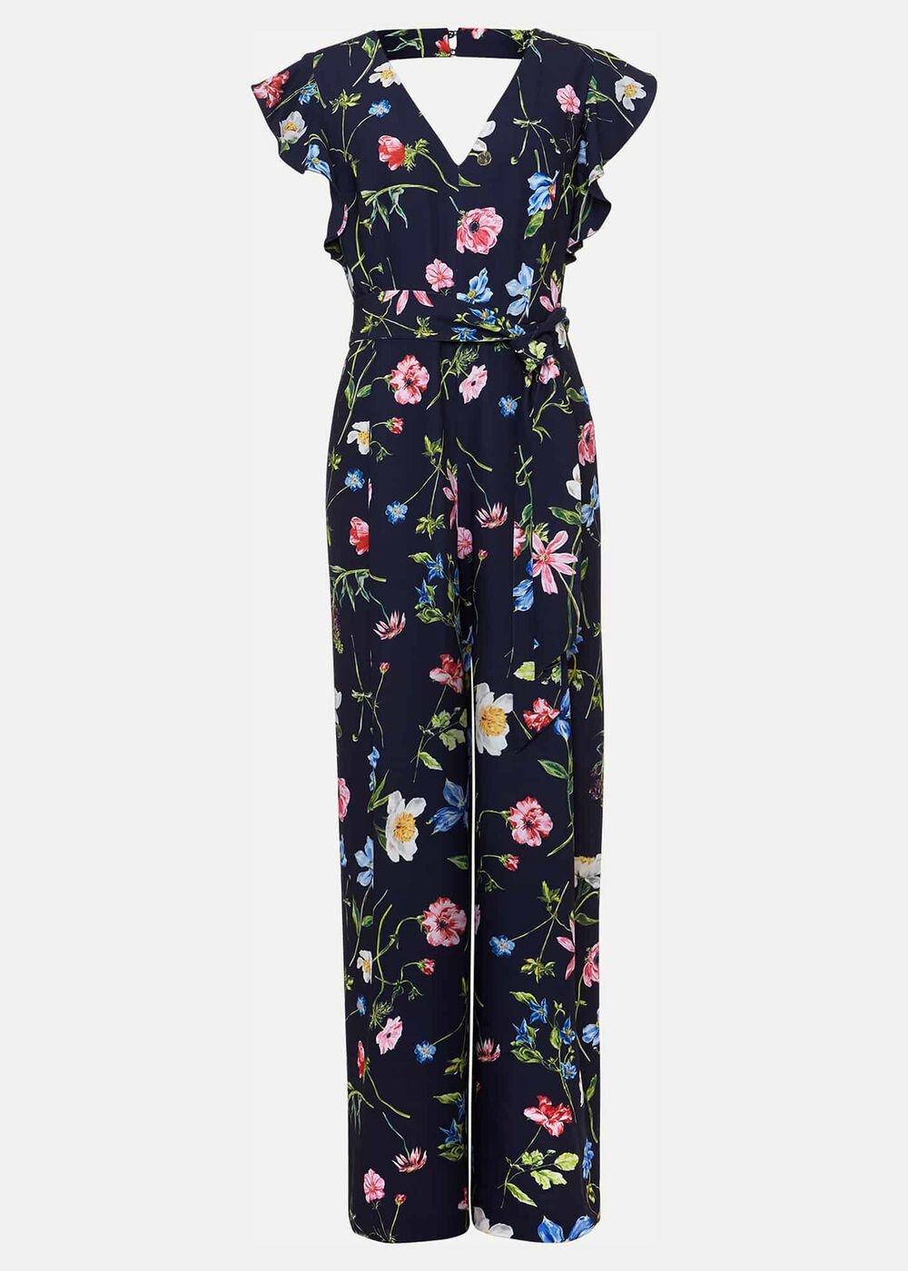 Kallie Floral Wide Leg Jumpsuit - Navy/Multi