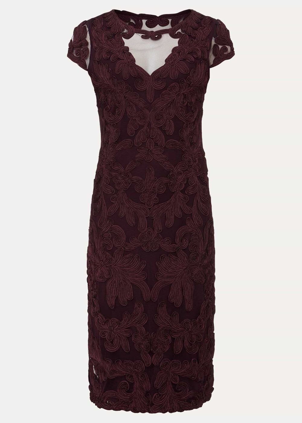 Agatha Berry Tapework Midi Dress - Berry