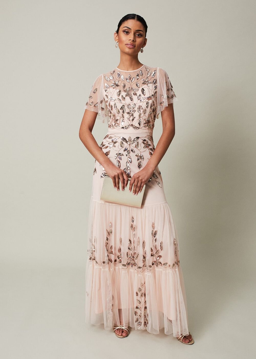 Hilary Embellished Maxi Dress - Mauve