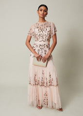 Hilary Embellished Maxi Dress - Mauve