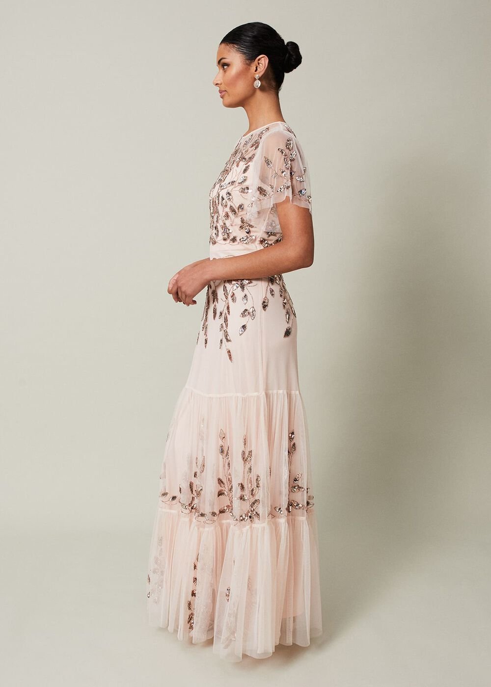 Hilary Embellished Maxi Dress - Mauve