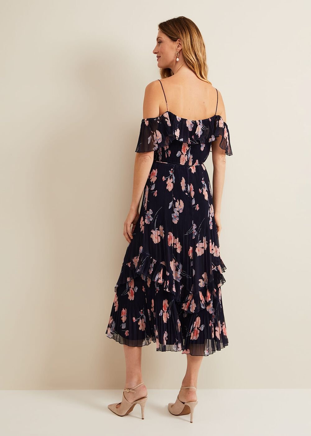 Bridie Printed Midi Dress - Multi-Coloured