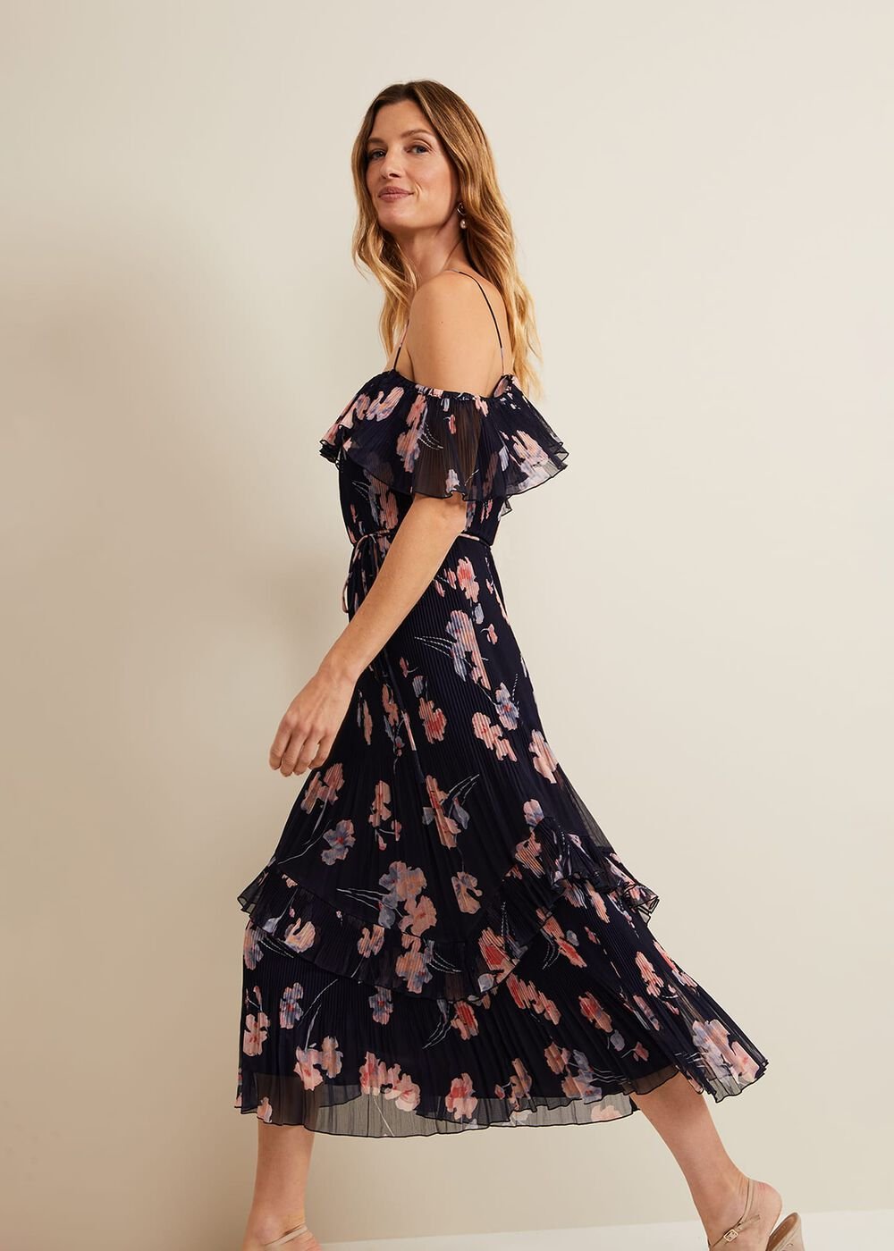 Bridie Printed Midi Dress - Multi-Coloured
