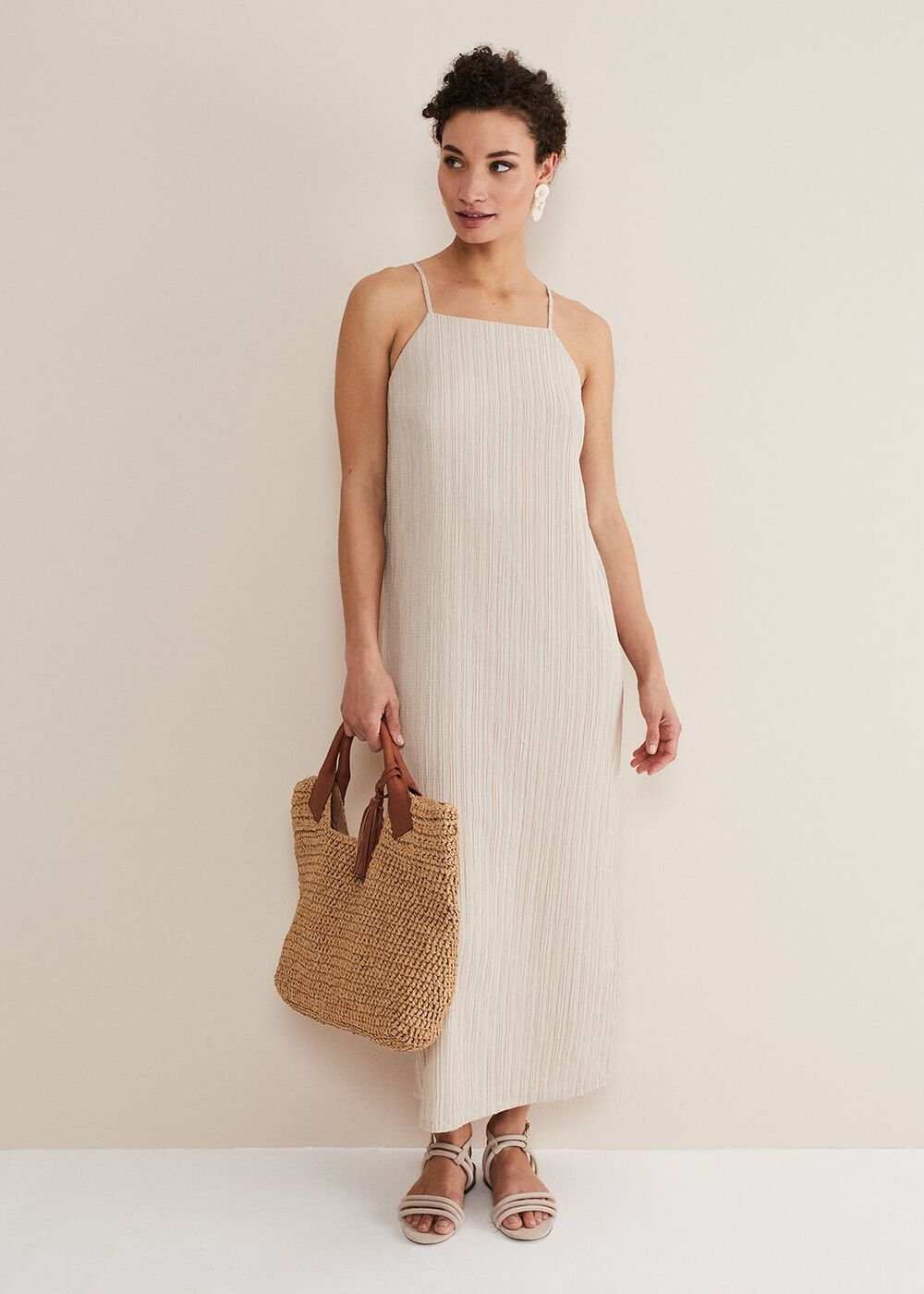 Kady Stone Strappy D Ring Dress - Stone