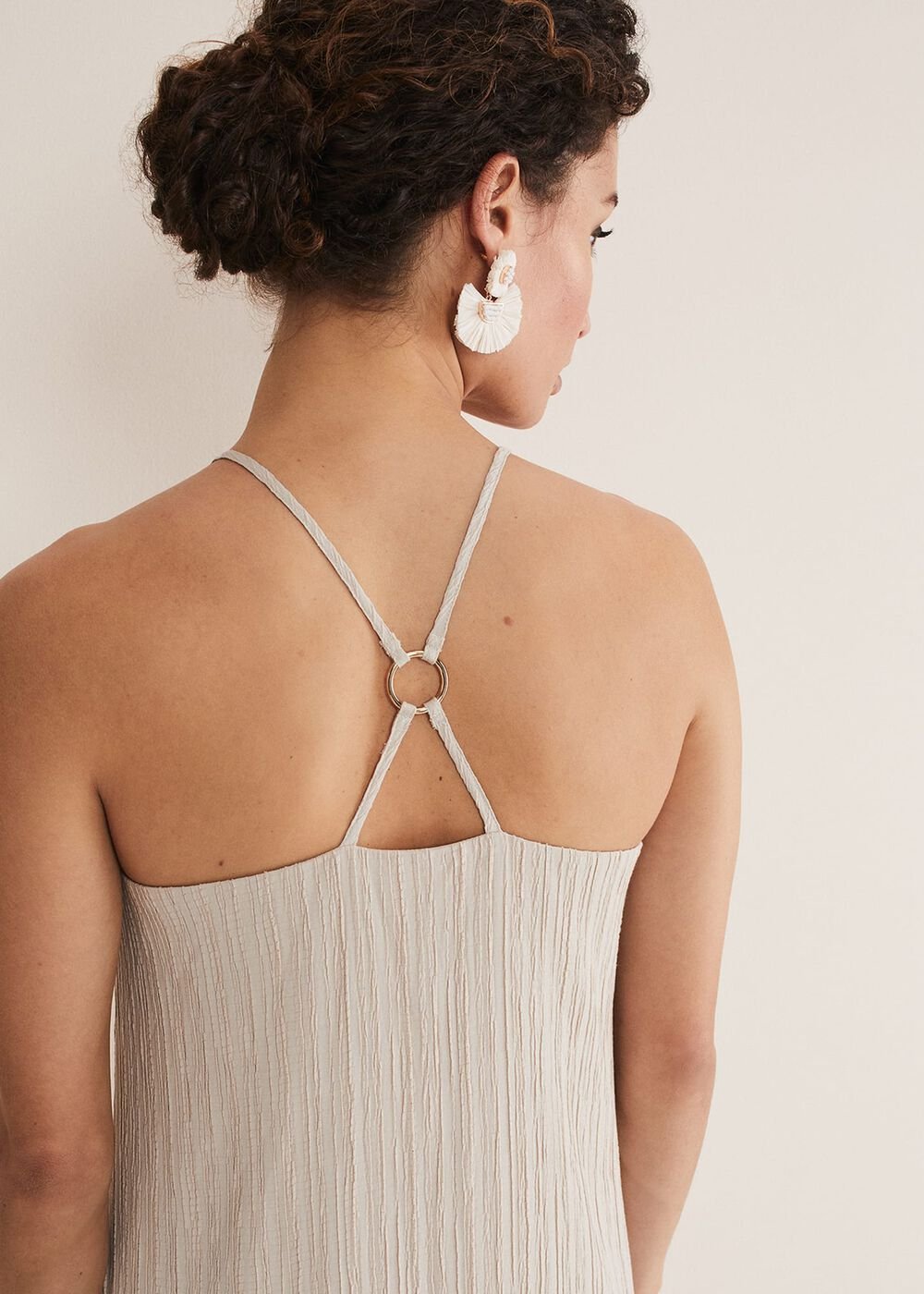 Kady Stone Strappy D Ring Dress - Stone