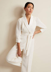 Kylie Tux Jumpsuit - Ivory