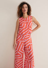 Aubrey Striped Wide Leg Jumpsuit - Pink/Orange