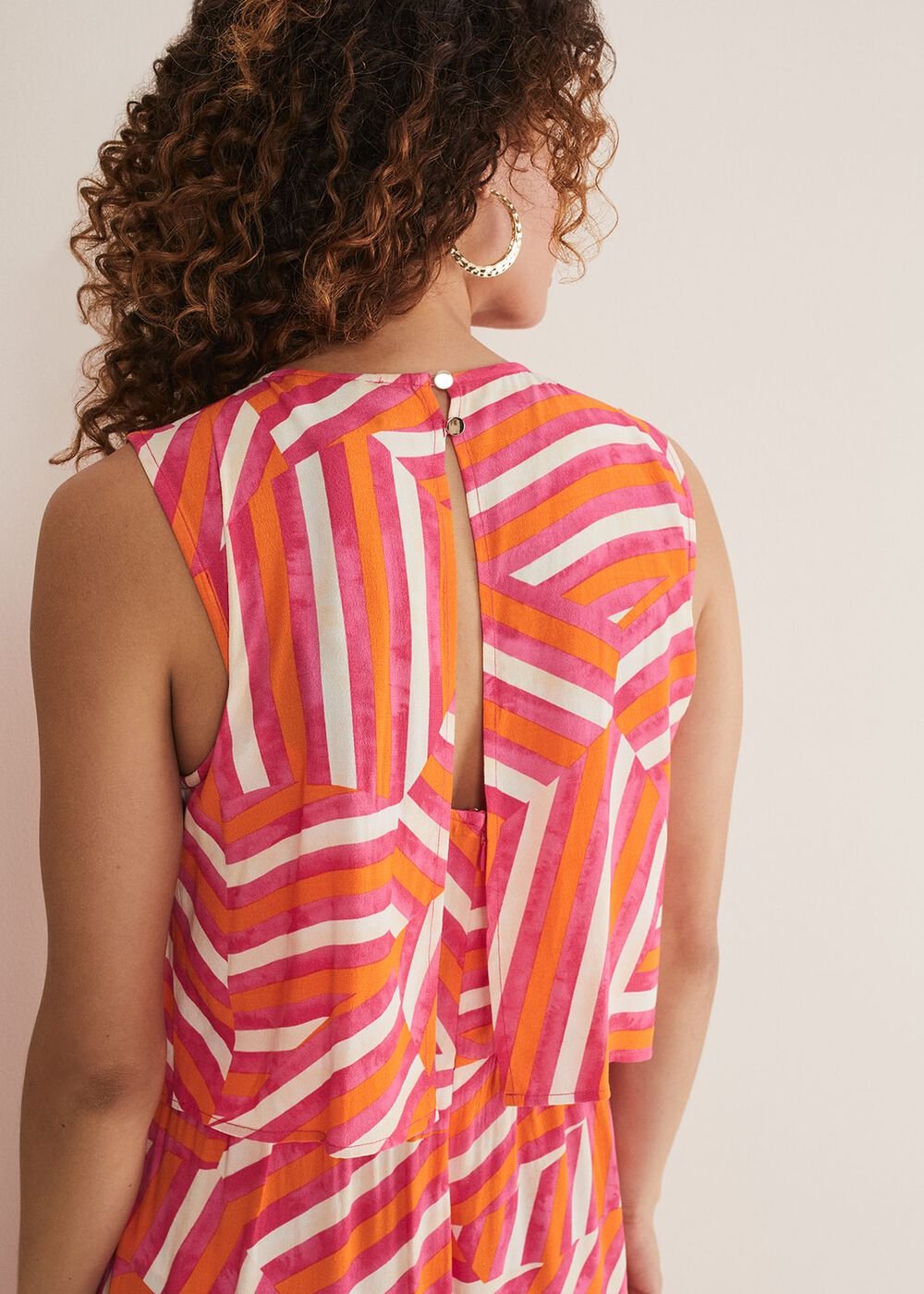 Aubrey Striped Wide Leg Jumpsuit - Pink/Orange