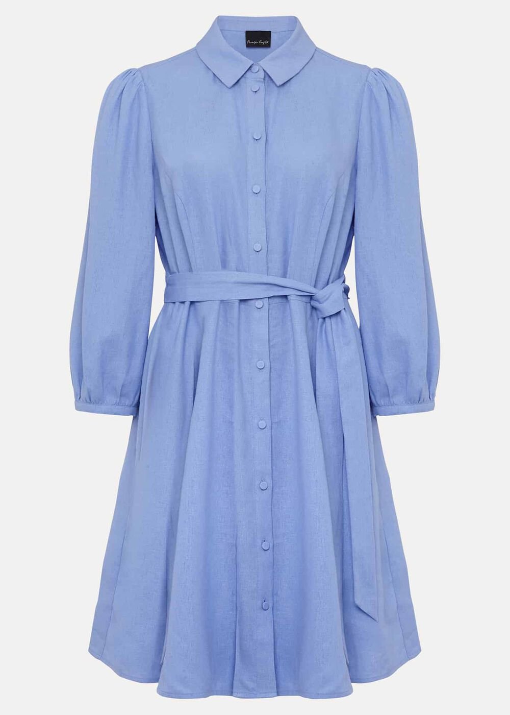 Lucie Linen Shirt Dress - Pale Blue