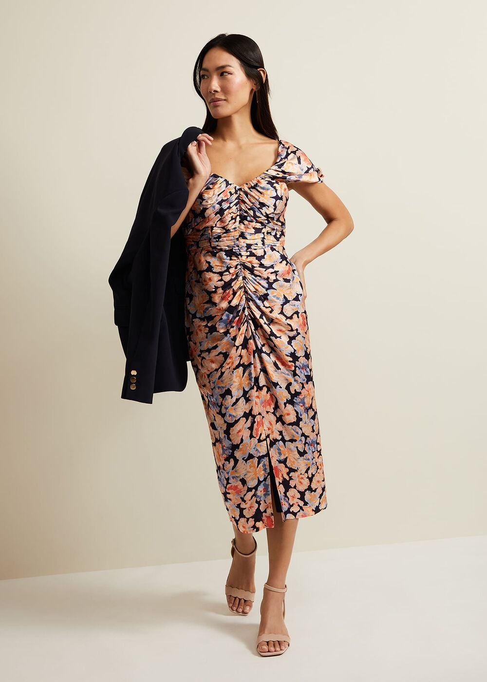 Prudence Cold Shoulder Midi Dress - Multi-Coloured