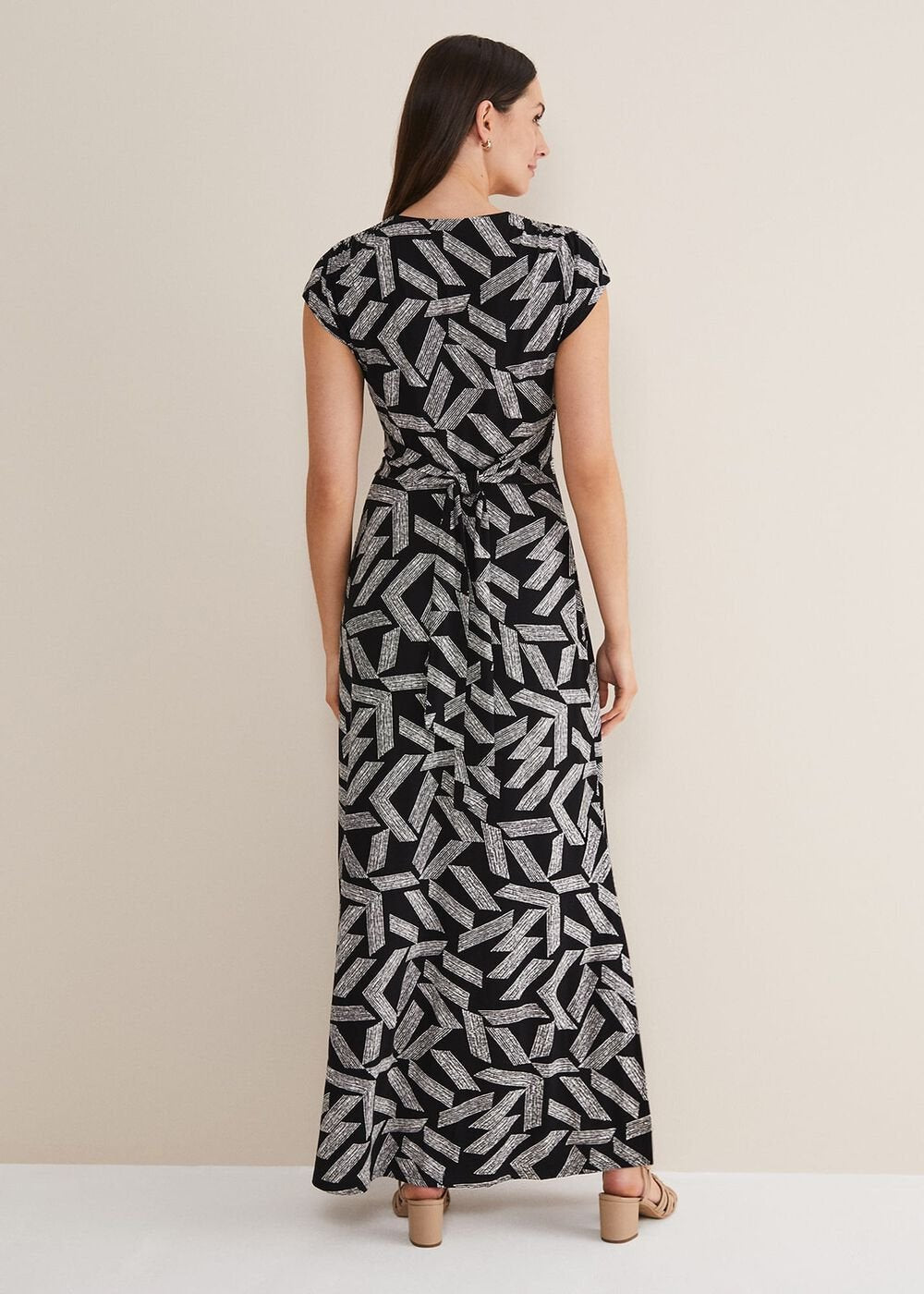 Siobhan Abstract Maxi Dress - Black/White