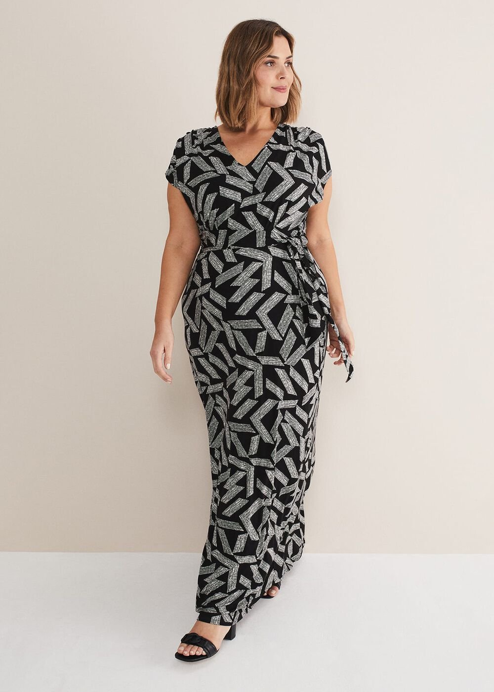 Siobhan Abstract Maxi Dress - Black/White