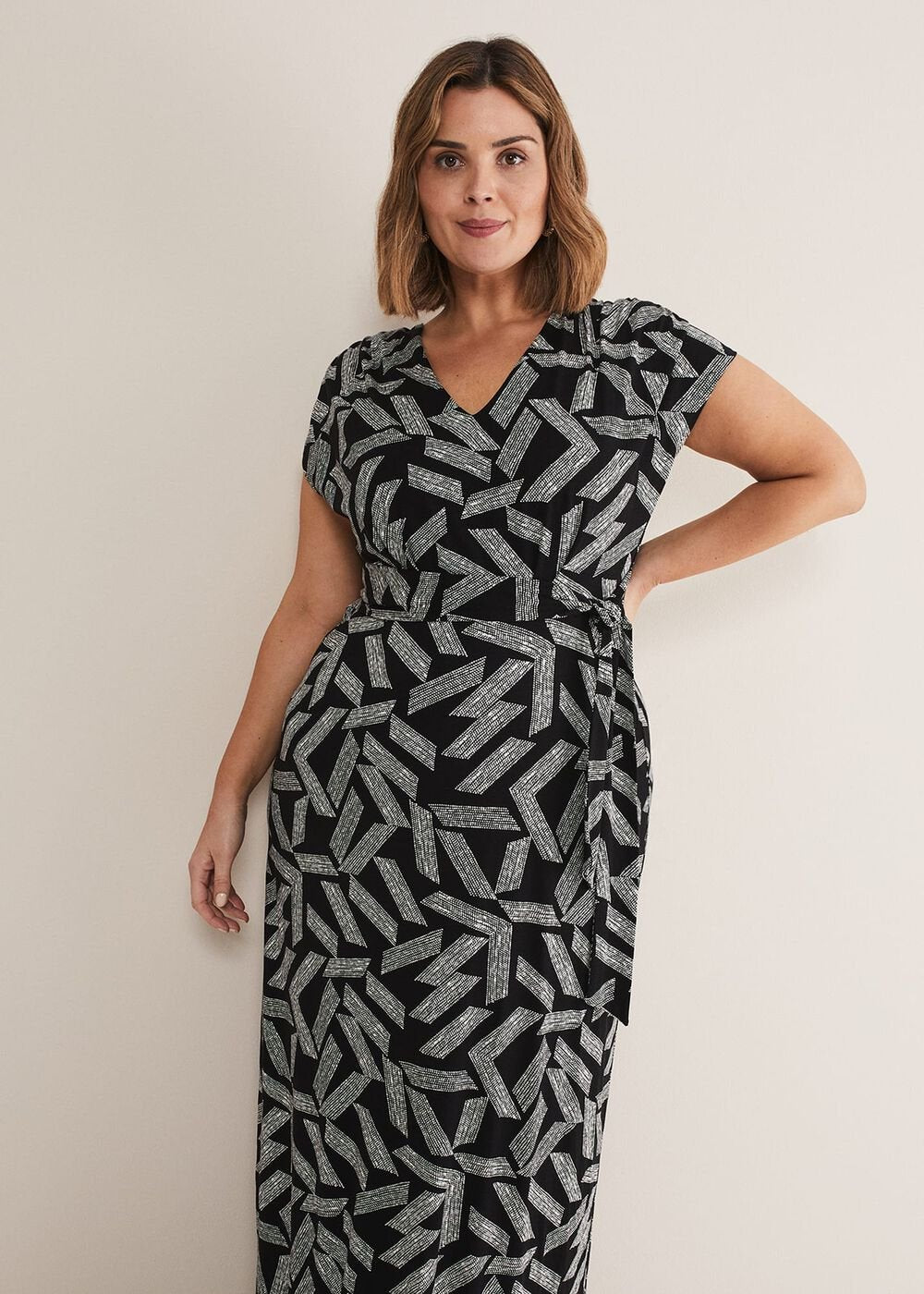 Siobhan Abstract Maxi Dress - Black/White