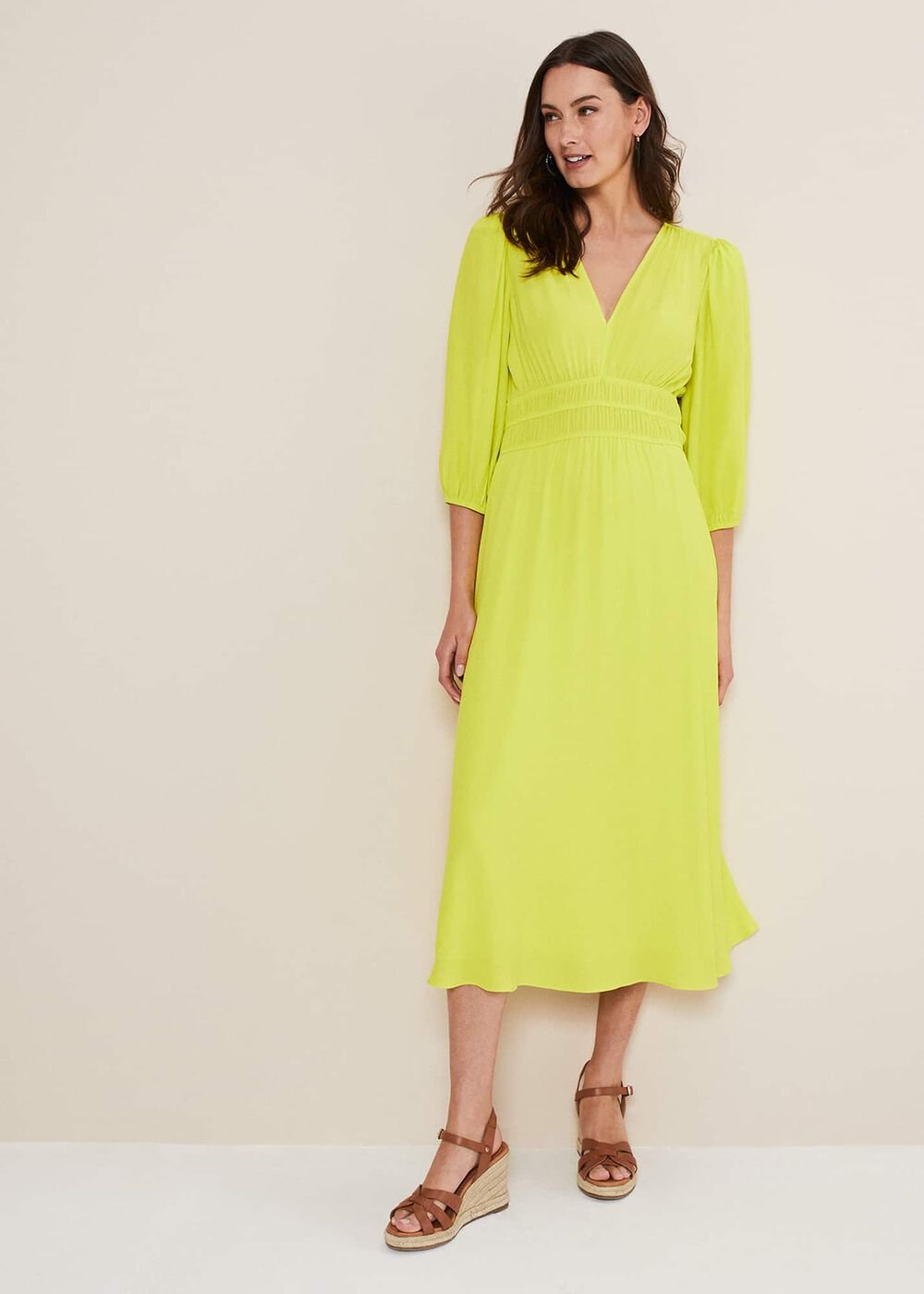 Lina Lime Midi Dress - Lime