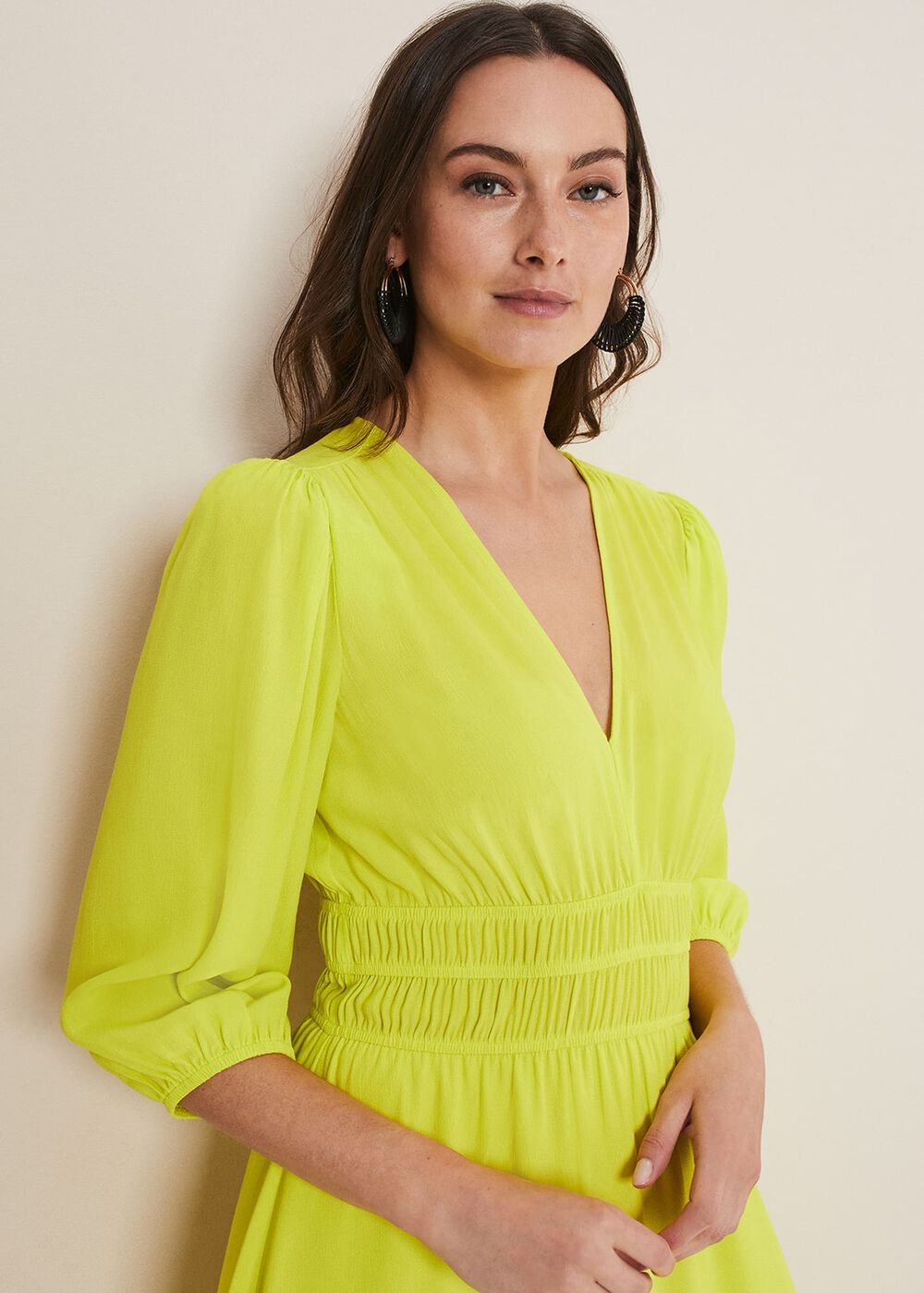 Lina Lime Midi Dress - Lime