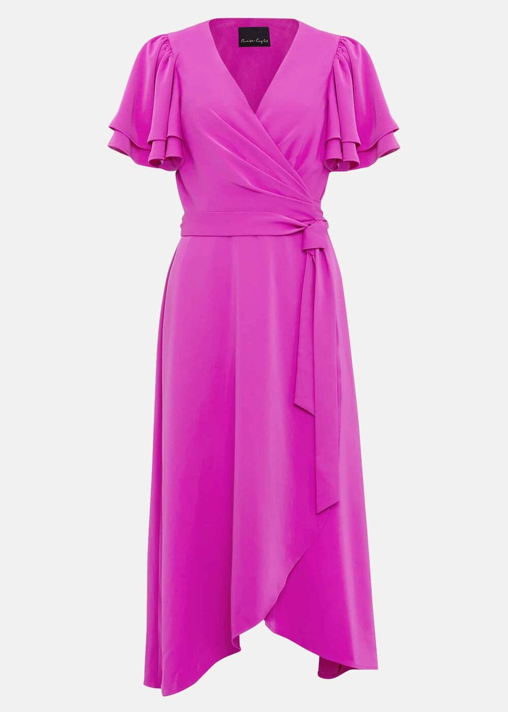 Gian Magenta Wrap Midi Dress - Magenta
