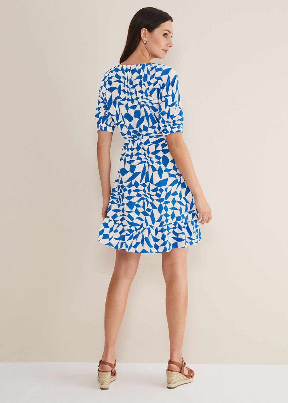 Penele Geo Swing Dress - Blue