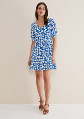 Penele Geo Swing Dress - Blue