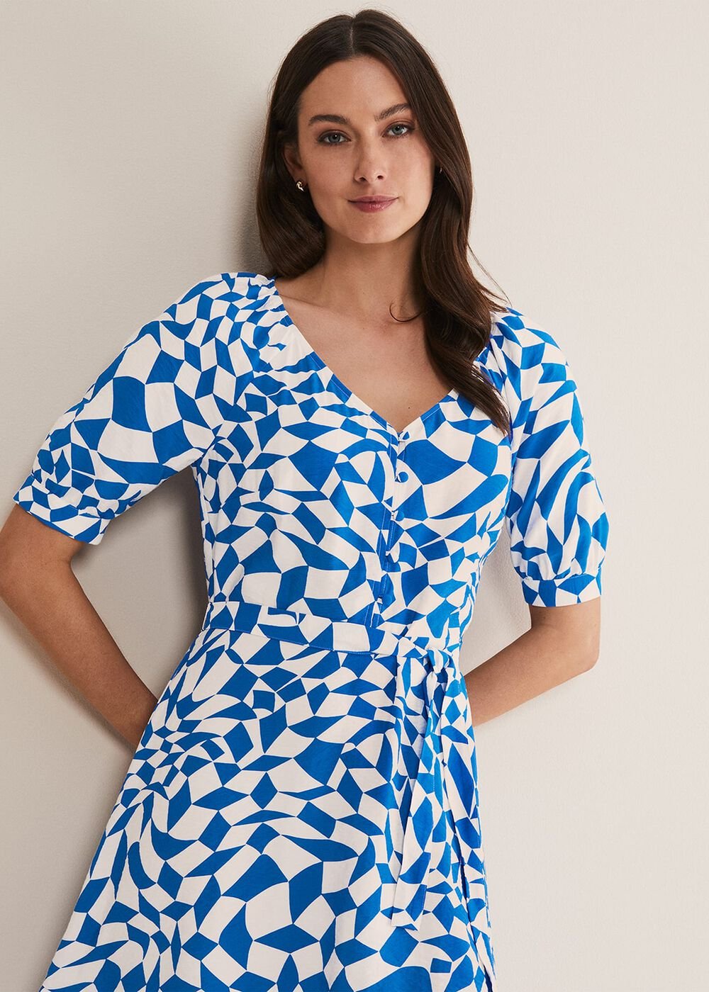 Penele Geo Swing Dress - Blue