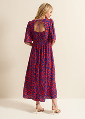 Ayesha Floral Midaxi Dress - Red/Purple