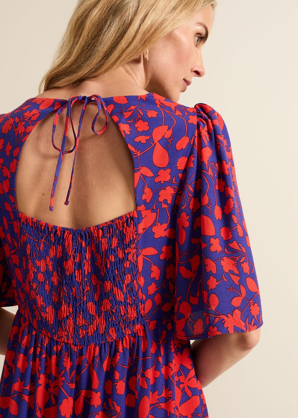 Ayesha Floral Midaxi Dress - Red/Purple