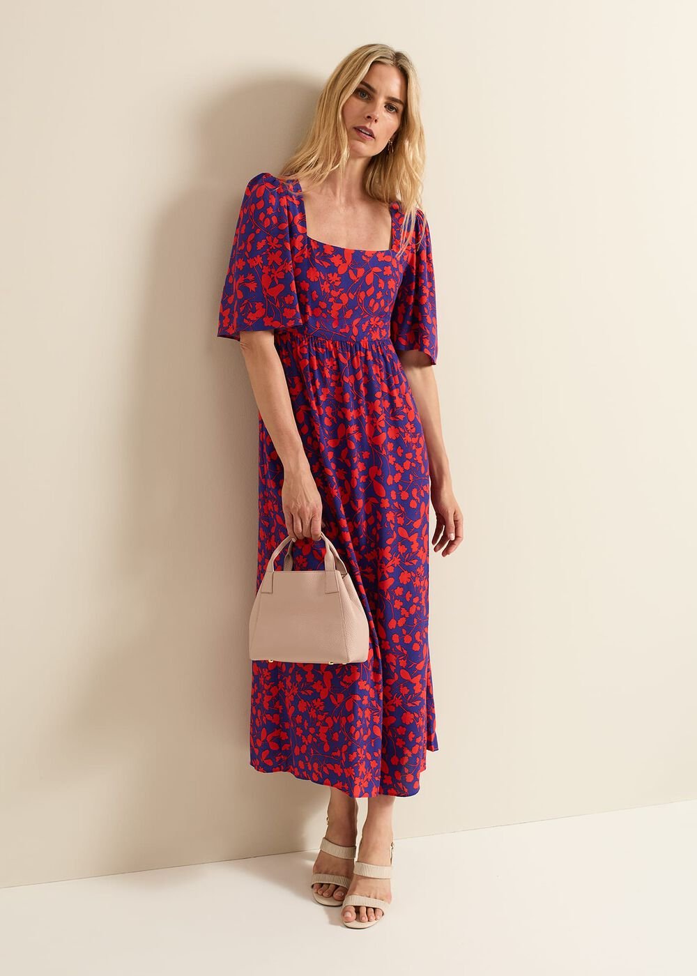 Ayesha Floral Midaxi Dress - Red/Purple
