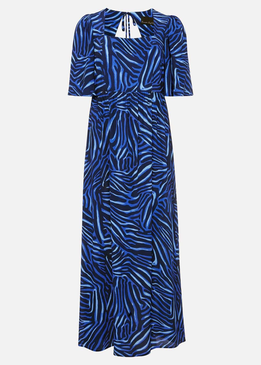 Ayesha Zebra Print Midi Dress - Blue