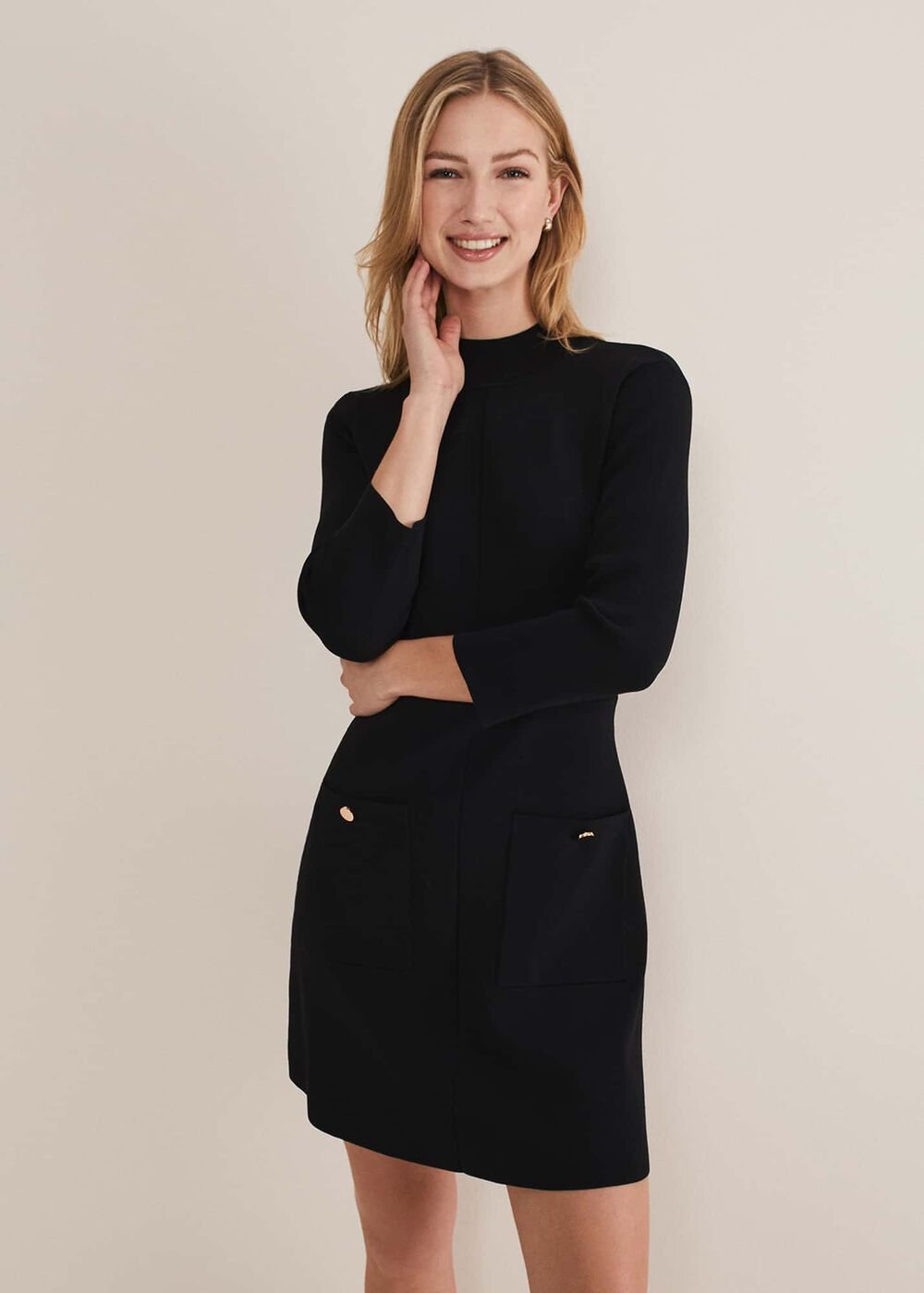 Kamri Knitted Tunic Dress - Black