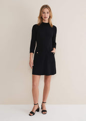 Kamri Knitted Tunic Dress - Black